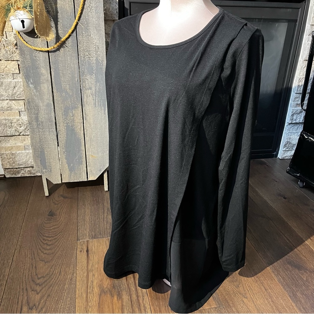 Soft Surroundings Black Long Sleeve Tunic top/blouse , size large
